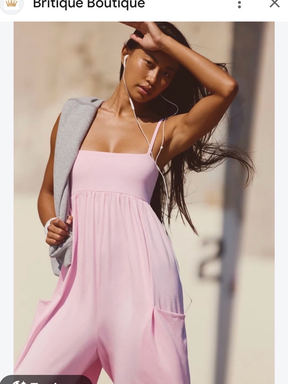 Free people movement Women's Light Pink Spaghetti-Strap Jumpsuit